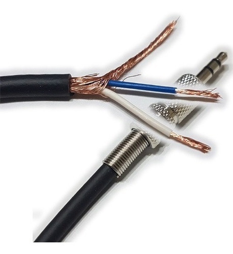 5mts Cable Microfono 4mm Diam Ext Estereo P/fichas Miniplug