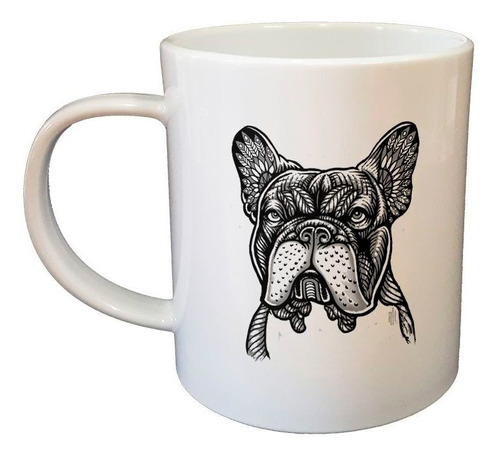 Taza De Plastico Bulldog Frances Dibujo