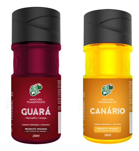  Kit Máscara Pigmentante Guará + Canário 150ml Kamaleão Color Tom Cereja + Amarelo