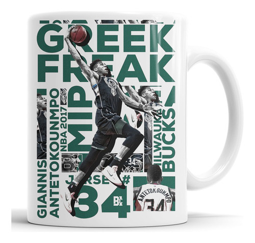 Taza Milwaukee Bucks - Giannis Antetokounmpo - Nba Cerámica