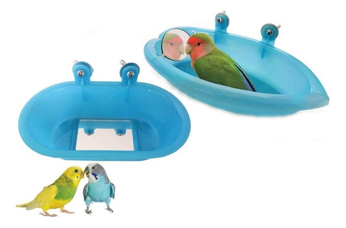 2 Pcs Bañera Para Pájaros Con Espejo Juguete Loro Ducha Bañe