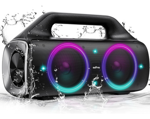 Parlante Ewtto ETP406B Portátil con Bluetooth Waterproof Color Negro 110V/220V