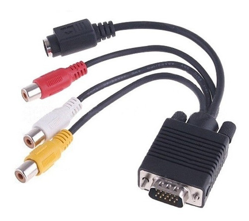 Cable Adaptador Vga A 3 Rca Super Video Notebook Pc A Tv