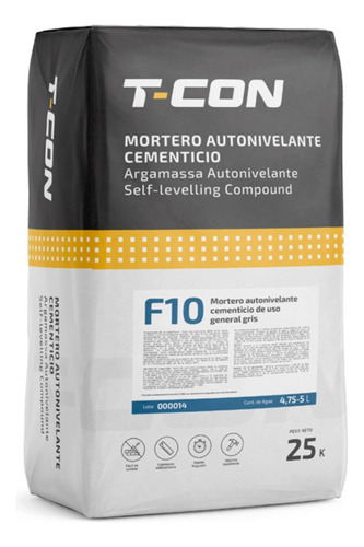 Mortero Autonivelante Cementicio F10 T-con