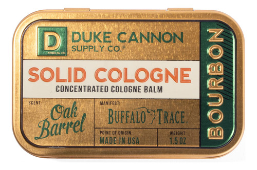 Duke Cannon Supply Co. Colonia Solida Para Hombre Bourbon (a