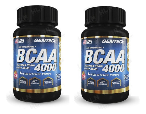 Bcaa 4000 Gentech Aumento Masa Muscular Aminoacidos 240comp 