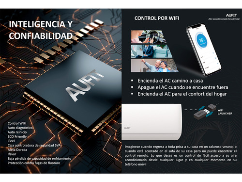 Aire Acondicionado Aufit Minisplit Frío/calor Wifi 220v