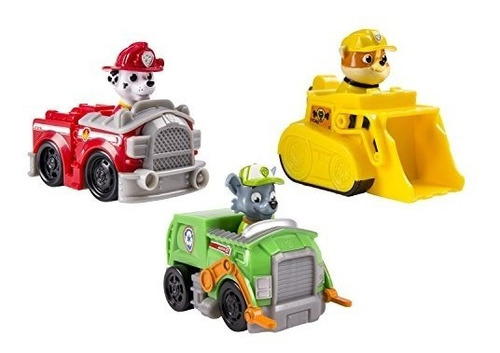 Paw Patrol - Rescue Racers 3pk Vehículo Set Marshal Rubble,