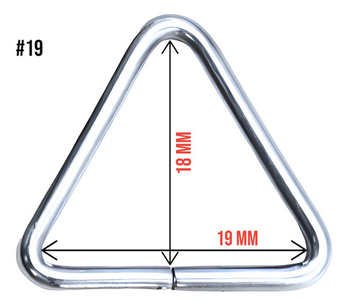 Triangulo Metálico Hebilla Triangular 19mm Incluye 25pzs