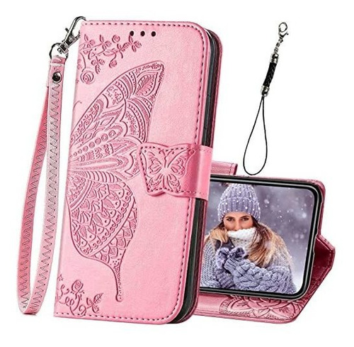 Diseñado Para iPhone 11 Funda Wallet,mujer Flip Folio Q77po