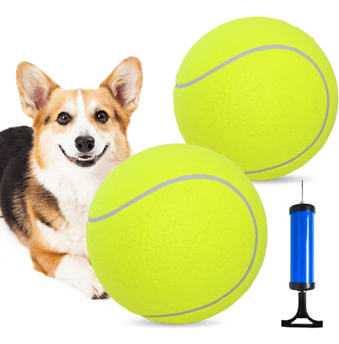 ~? Pomeat 2 Pcs Gaint Pelota De Tenis Para Perros, 9.5  Infl