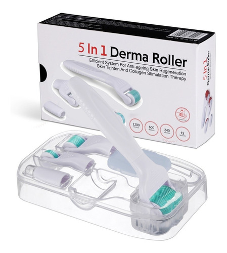 Derma Roller Facial Y Capilar, Regenera Colágeno 5 En 1