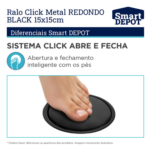 Ralo Black Redondo Click Inteligente Abre E Fecha