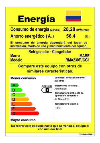Imagen 4 de 10 de Nevera No Frost 230 L Brutos Mabe Grafito - Rma230fjcg1