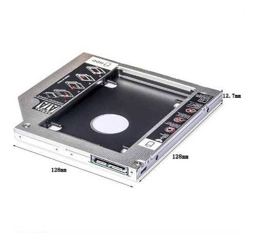 Imagen 5 de 7 de Caddy Hdd Ssd Sata Bandeja Para Laptop Segundo Disco Duro