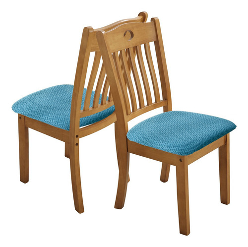 6 Funda Protectora Asiento Elástica Para Silla Comedor Azul Acero Rayas