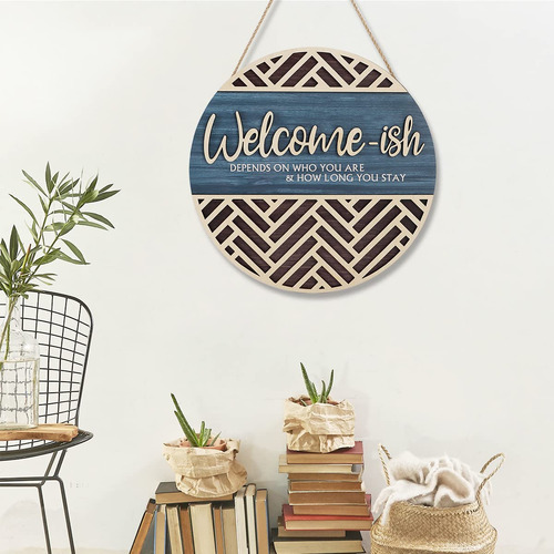 Placa Colgante Iarttop 3d De Bienvenida Para Puerta De Entra