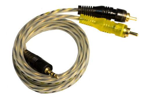 Imagen 3 de 3 de Cable De Audio Auxiliar Plug 3.5 A Rca 90cm Audiobahn Arca09