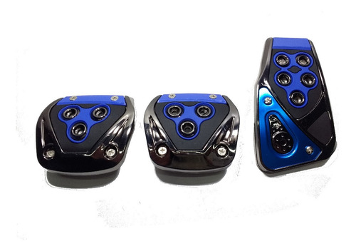 Set De Pedalera Tipo Tuning Deportiva Negra Y Azul 