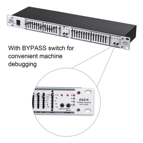 Ecualizador Estéreo, Montaje 1u, 110-240 V, Rack, 15 Bandas