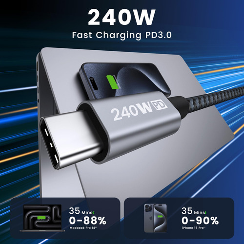 Cable Usb C Rampow, Cable Usb A Usb C De 240 W Cable C A C