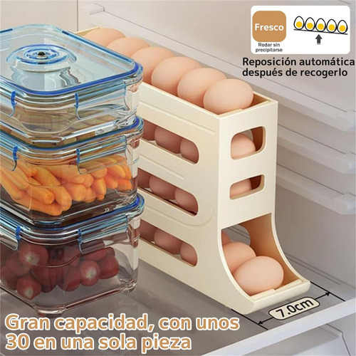 Caja Almacenamiento Huevos Para Refrigerador, Estante Ruedas