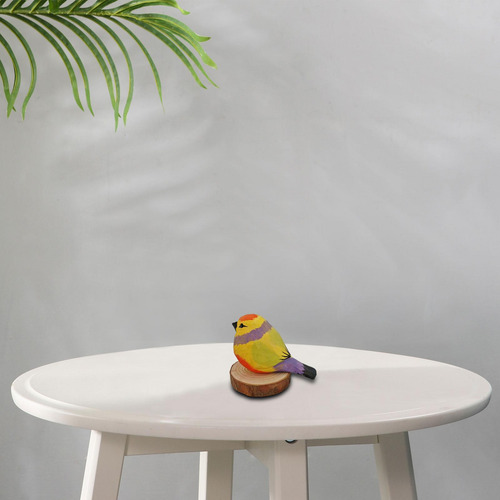 Estatua De Pájaro De Madera, Figura De Animal, Amarillo