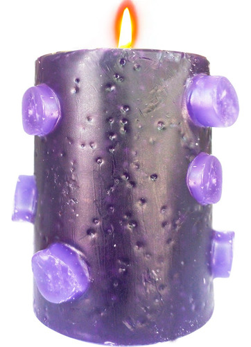 Velón 7 Mechas Morado - Arrasa Brujería