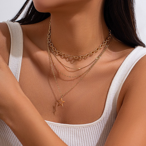 Gargantilla Con Colgante De Estrella Vintage, Joyería Estéti