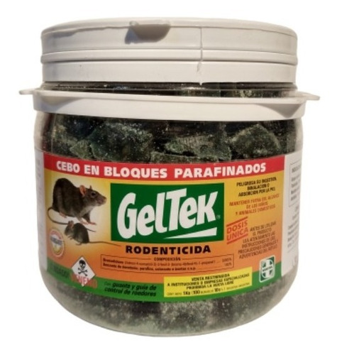 Veneno Para Ratas Geltek, Pack 3u X 1kg = 300 Cebos Belgrano