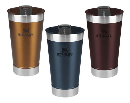 03 Copos Stanley Quente Frio 473ml Vermelho/cobre/azul