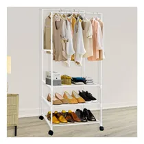 Comprar Perchero Colgador Zapatero Estante Ropa Doble 3 Niveles 