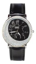 Comprar Reloj Mujer John L Cook Analogo Cuero Dama Elegante 3584 Malla Negro Bisel Plateado Fondo Negro Y Plateado