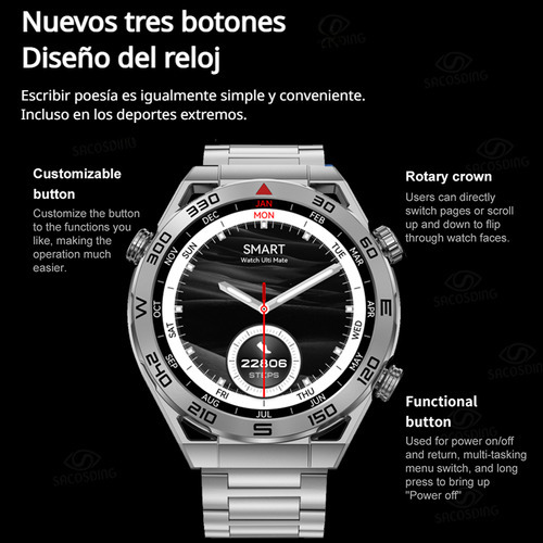 Gps Reloj Inteligente Gt4 Pro Smartwatch Hombre Para Huawei Color de la correa Brown leather