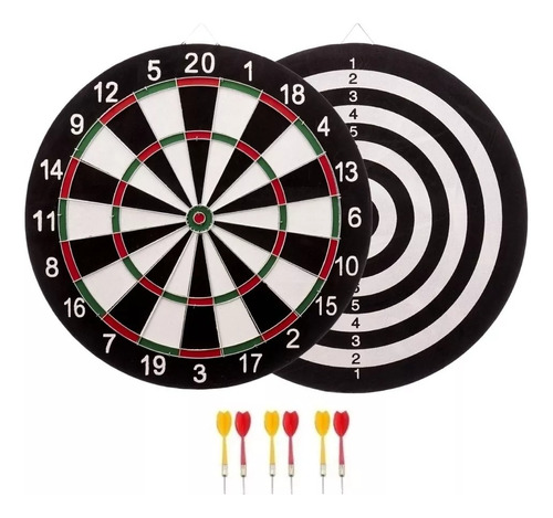 Juego De Tiro Al Blanco Dart Board Grande 40 Cm + 6 Dardos