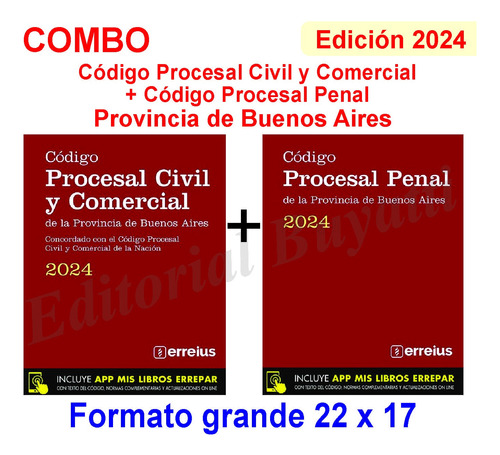 Combo Procesal Civil + Procesal Penal De La Provincia Errepa