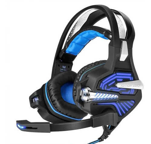 Auriculares Gamer Pro Pc Ps4 Kotion Each Gs100 Con Vibración Color Negro Color de la luz Azul