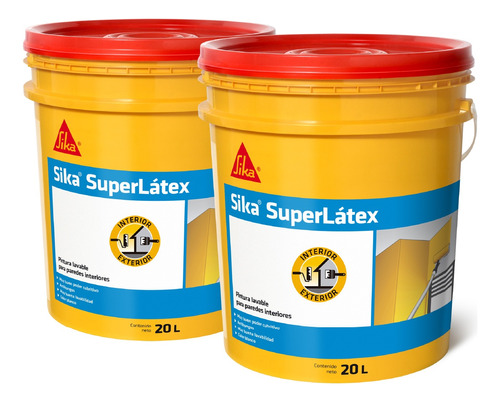 Pintura Latex Lavable Antihongo Superlatex Sika - 20+20 Lt