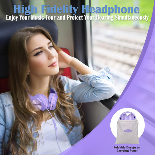 Auriculares Simolio Wired Para Niños Con Micrófono, Color Mo