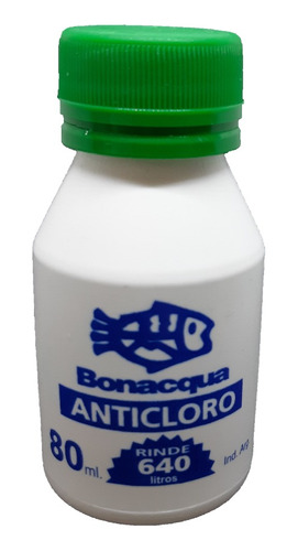 Anticloro Bonacqua 80ml Elimina Cloro Peceras Acuarios