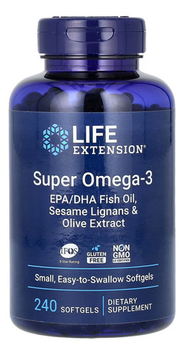 Life Extension Super Omega-3, 240 Softcaps Sfn Sabor Sin sabor