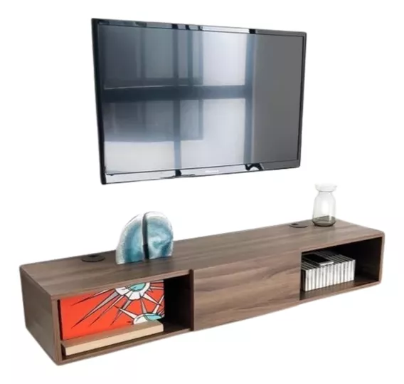 Mueble Para Tv Minimalista 3 Cajones Flotante 120x30x20cm