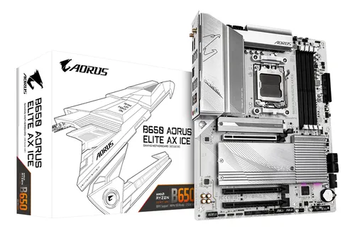 comprar Placa Mãe Gigabyte Amd Am5 B650 Aorus Elite Ax Ice Ddr5 Atx