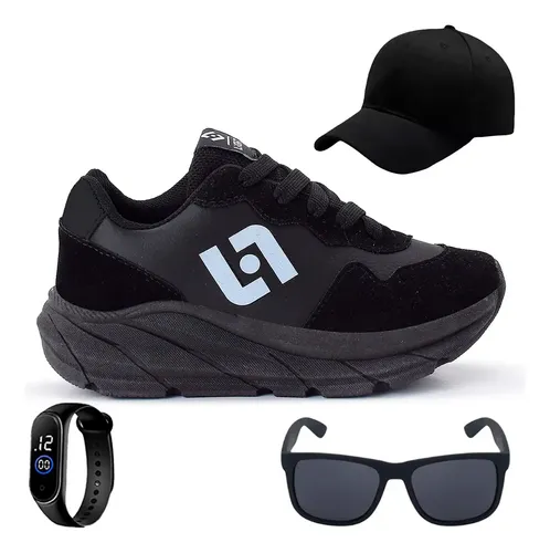 Light Kit Tenis Infantil Meninos Jogger + Bone Oculos Relogio