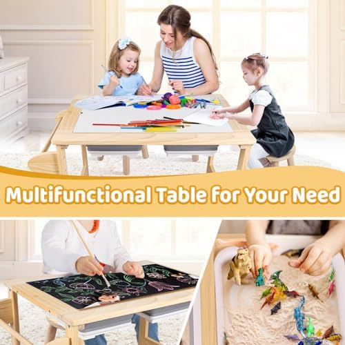 Mesa Sensorial Para Niños Pequeños, Juego De Mesa Y Silla Co
