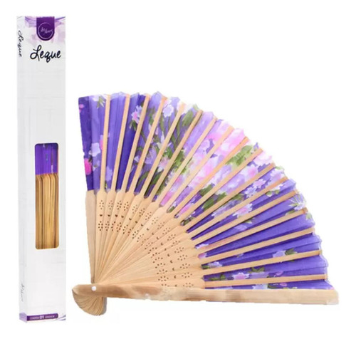 Kit 3 Leque Japonês Com Flor Sakura Rosa Claro