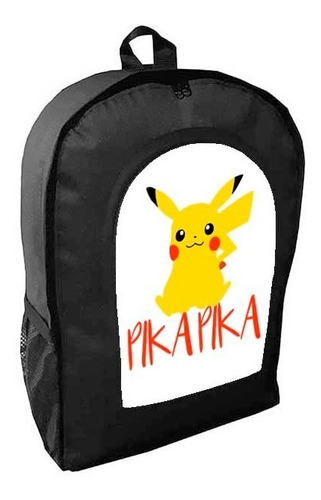 Mochila Negra Pikachu Adulto / Escolar J13