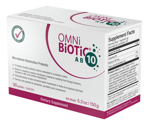 Probiótico Omni Biotic Ab 10 Restauración Del Microbioma, 30