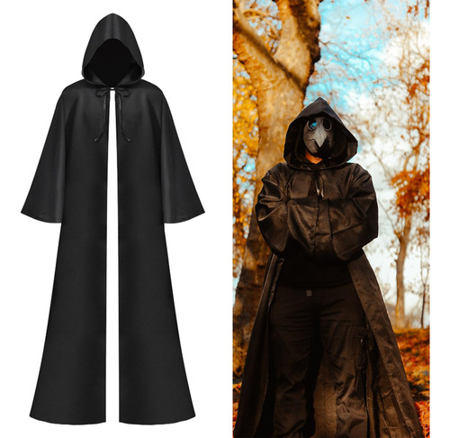 Capa De Halloween, Con Capucha, Vestido Gótico, Capa Larga