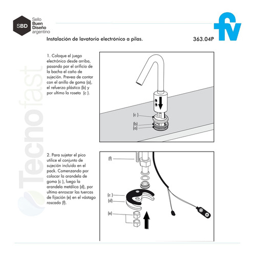 Griferia Fv Tronic Automatico Electronico 0363.04p